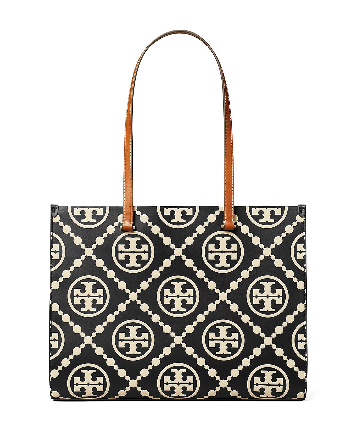 Tory Burch T Monogram Contrast Leather Tote