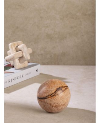 Forest Brown Marble Sphere Object