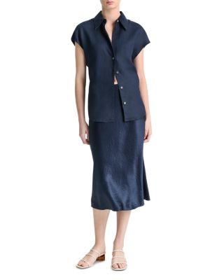 Linen Cap Sleeve Shirt