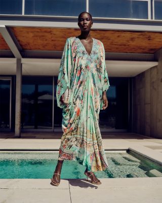 Camilla Printed Silk Kaftan in The Jewellery Museum