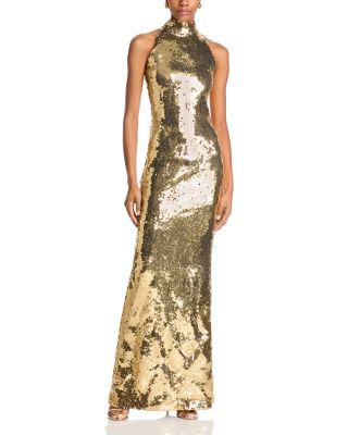 Sergio Hudson - Sequin Mock Neck Column Dress