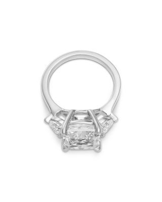 Certified Lab Grown Cushion Cut Diamond Engagement Ring in 18K White Gold, 5.6 tcw