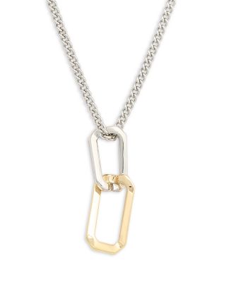 Signature Two-Tone Hexagon Twist Pendant Necklace, 17-19&amp;quot;