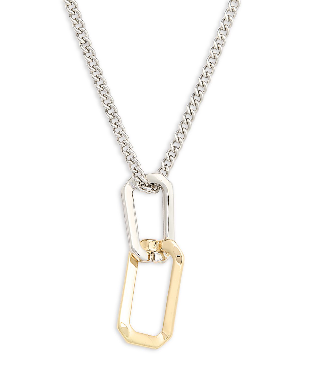 Allsaints Signature Two-Tone Hexagon Twist Pendant Necklace