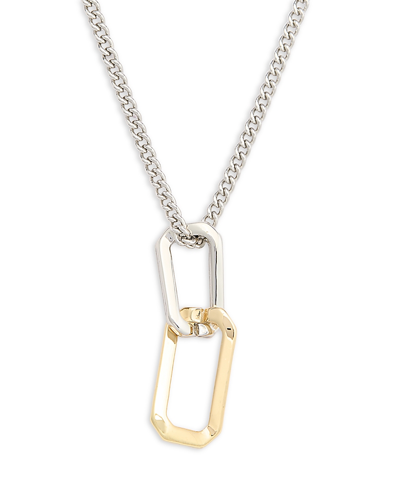 Allsaints Signature Two-Tone Hexagon Twist Pendant Necklace, 17