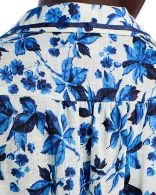 Linen Vintage Floral Shirt Dress