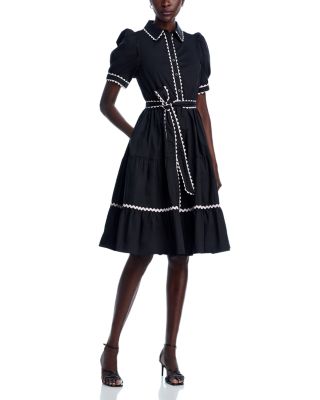 Stellah - Cotton Rickrack Trim Shirt Dress