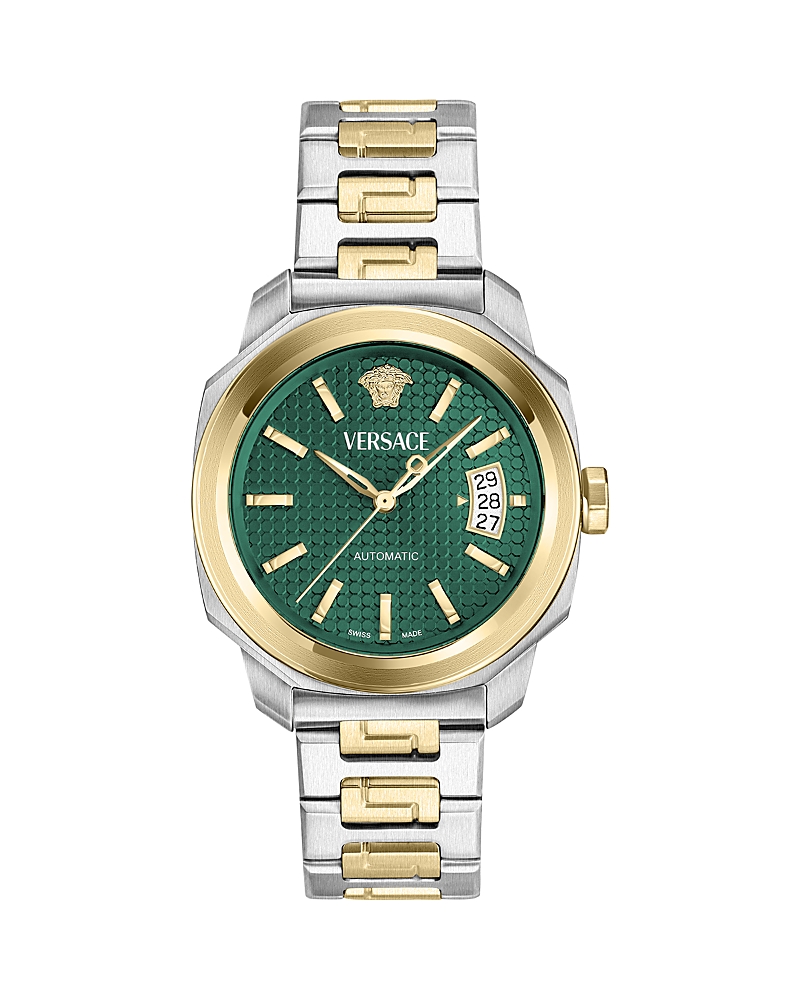 Versace Dylos Watch, 42mm In Green/two Tone
