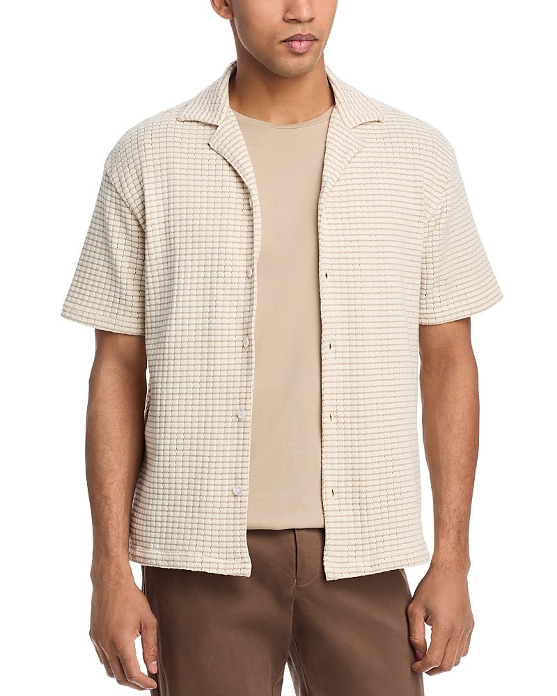 Krost Short Sleeve Button Front Camp Shirt In Egret
