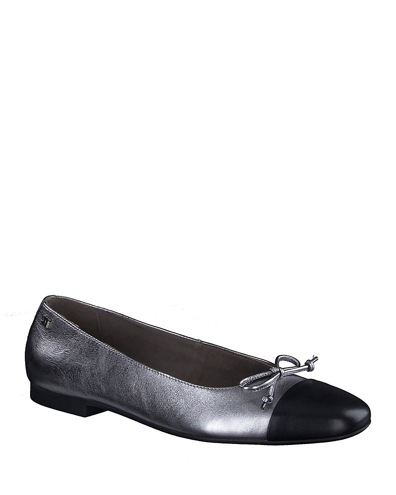Paul Green Violet Ballet Flat In Black Clay Combo
