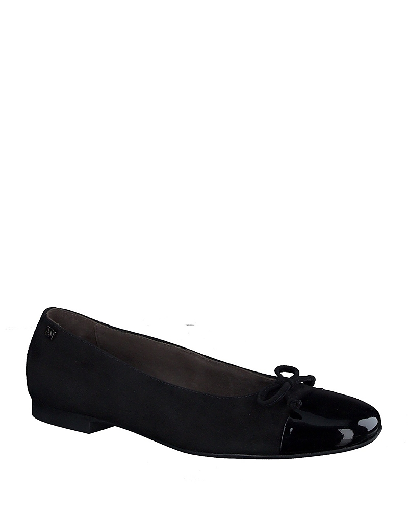 Paul Green Violet Ballet Flat In Black Suede Combo