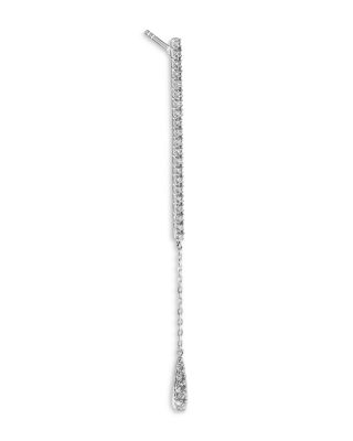 Diamond Micro Pav&eacute; Diamond Linear Drop Earrings in 14K White Gold, 0.67 tcw