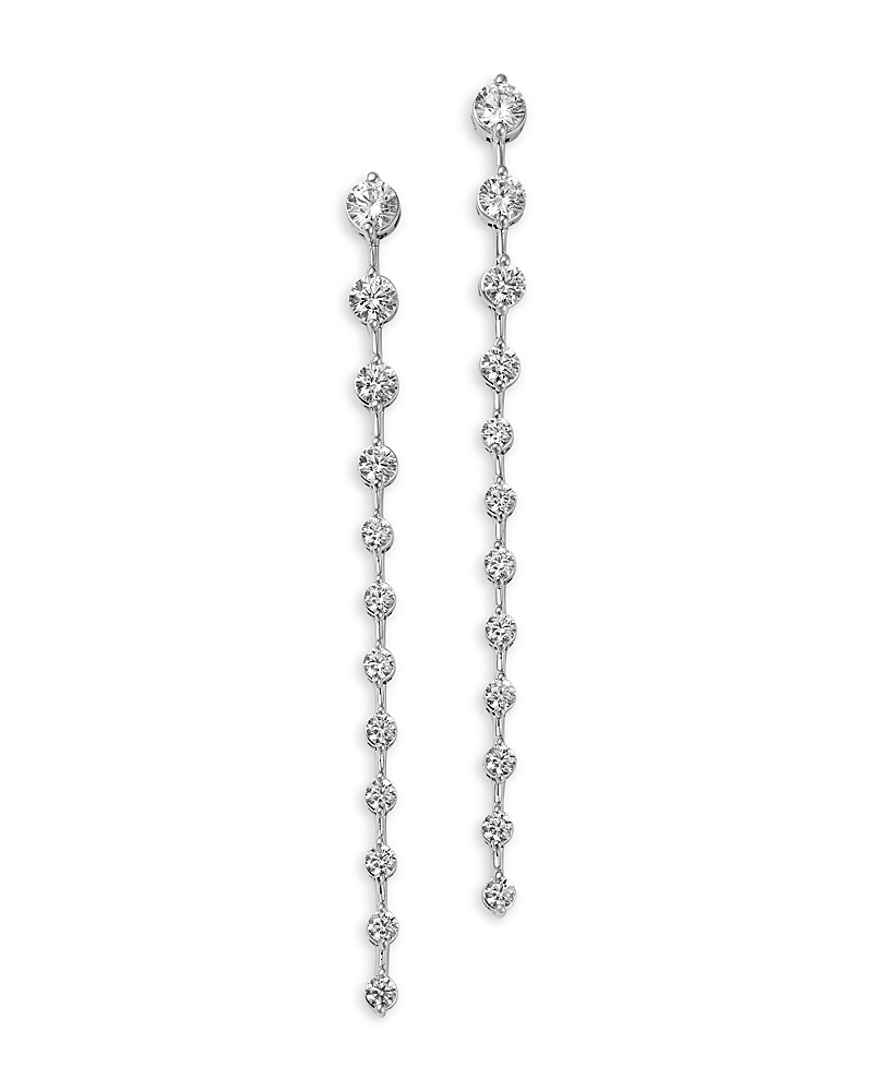 BLOOMINGDALE'S FINE COLLECTION DIAMOND LINEAR DROP EARRINGS IN 14K WHITE GOLD, 2.0 CT. T. W.