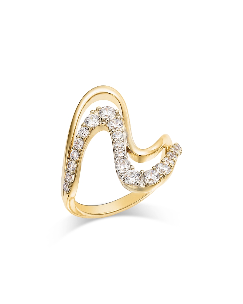 Bloomingdale's Fine Collection Diamond Double Wave Ring In 14k Yellow Gold, 1.0 Ct. T. W. In Gold