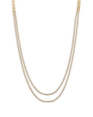 Bloomingdale's Fine Collection - Diamond Double Strand Tennis Necklace in 14K White Gold, 5.0 tcw