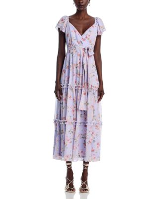 Floral Flutter Sleeve Maxi Dress - Exclusive