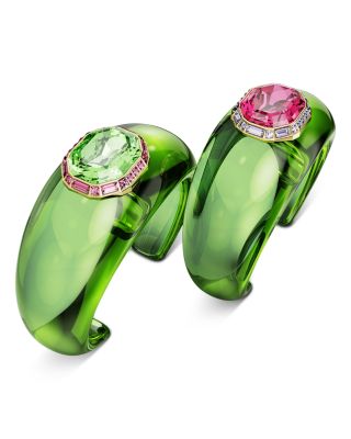 Multicolor Crystal Cuff Bracelets, Set of 2