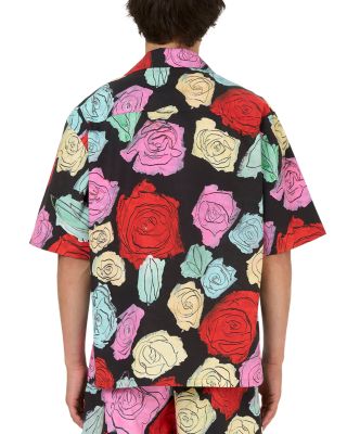 Printed Short Sleeve Button Front Camp Shirt