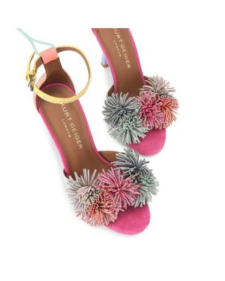 Women&#39;s Pom Pom Ankle Strap Sandals