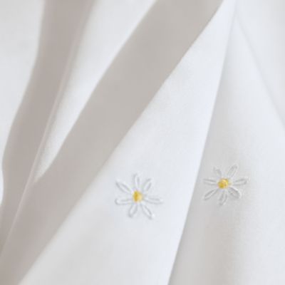 Daisy Embroidered Blanc Duvet Cover, King