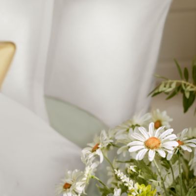 Daisy Embroidered Blanc Duvet Cover, King