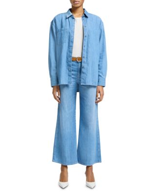 Lotta Cropped High Rise Wide Leg Jeans in Charleston