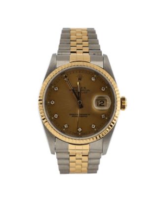Pre-Owned Rolex - Oyster Perpetual Datejust Automatic Watch in Stainless Steel and Gold with Diamond Markers 36mm