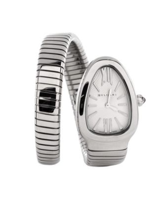 Pre-Owned Bvlgari - Serpenti Tubogas Single Spiral Quartz Watch in Stainless Steel 23mm