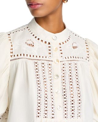 Romantic Richelieu Puffed Sleeve Blouse