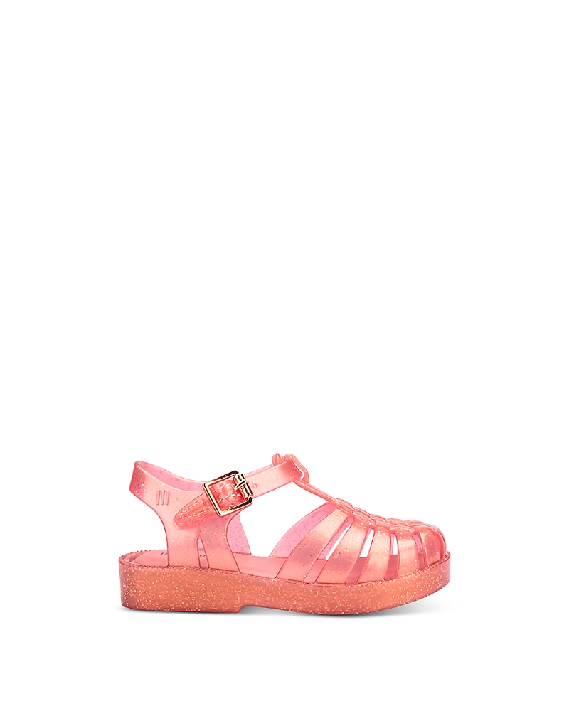 Mini Melissa Girls Possession Shiny Sandals In Pearly Pink