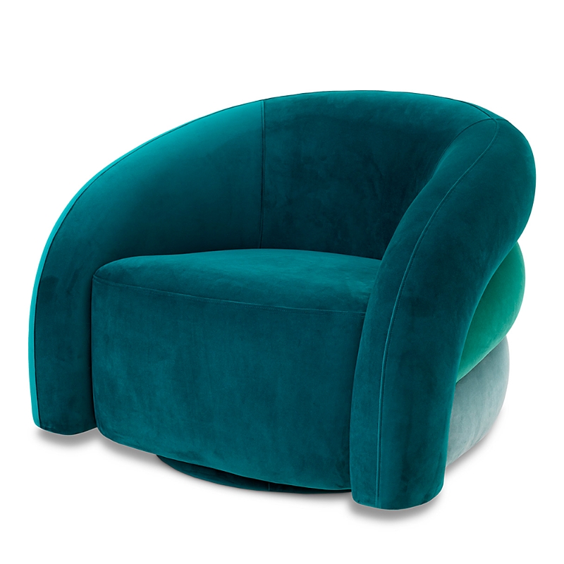 Eichholtz Novelle Swivel Chair In Savona Sea Green Velvet