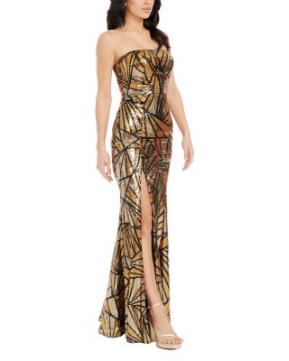 Janelle Geometric Sequin Mermaid Gown