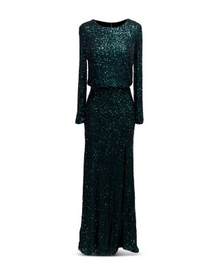 Mischa Sequin Long Sleeve Mermaid Gown
