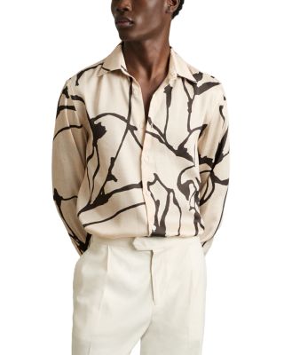 REISS - Abstract Printed Long Sleeve Shirt