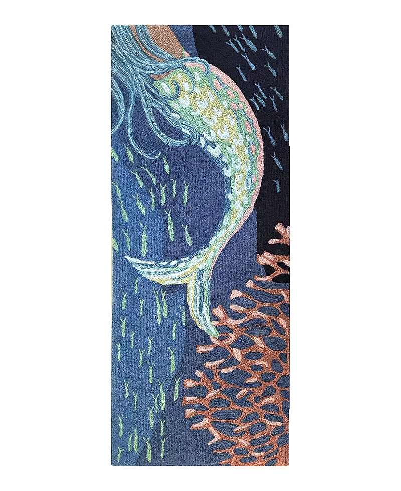 Liora Manne Frontporch Siren Sighting Runner Area Rug, 2' X 5' In Ocean