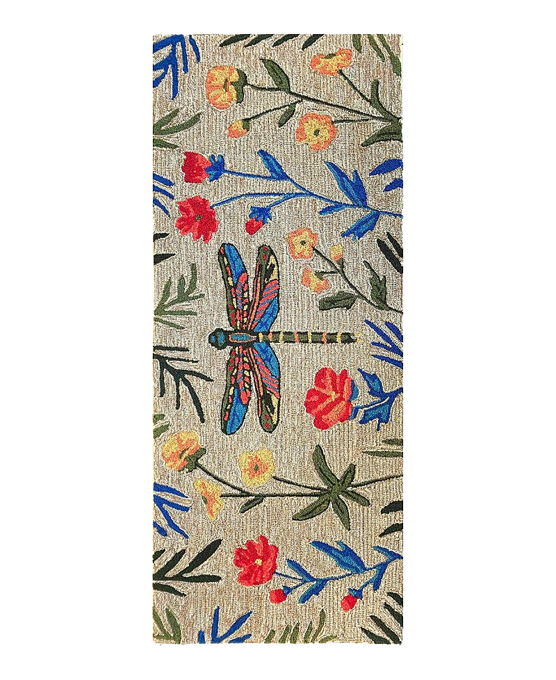 Liora Manne Frontporch Floral Dragonfly Runner Area Rug, 2' x 5'