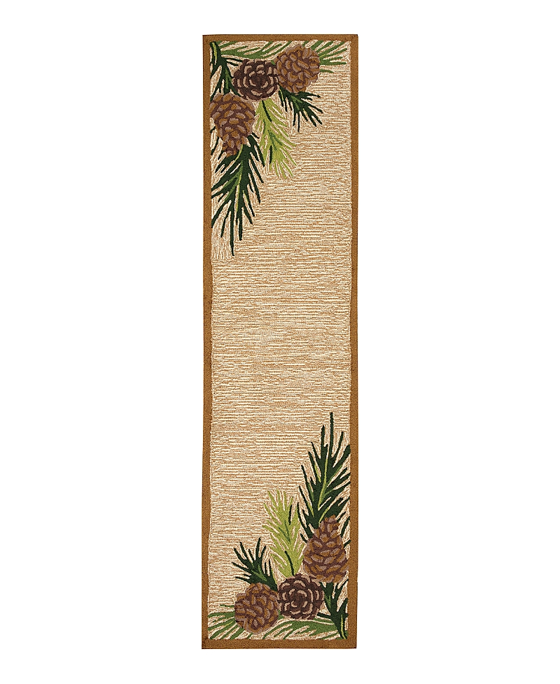 Liora Manne Ravella Forest Border Runner Area Rug, 2' X 8' In Natural