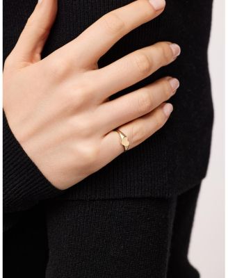 Solid Gold Heart Signet Ring