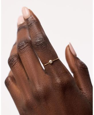  Solid Yellow Gold Solo Lab-Grown Diamond Stacking Ring