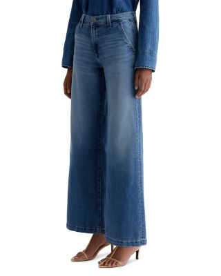 Stella Low Slung Palazzo Jeans in Nautical Mile