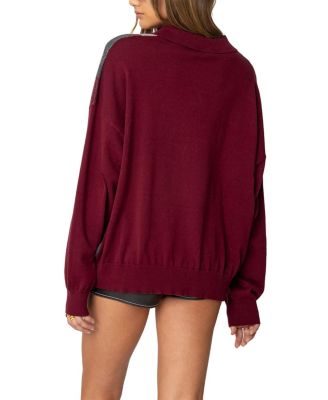 Argyle Oversized Polo Sweater