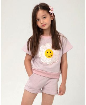 Girls' Metallic Daisy Sweatshirts Set - Baby, Little Kid, Big Kid