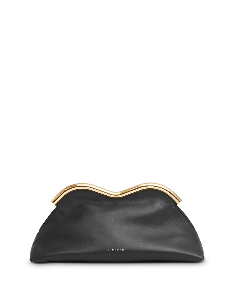 Mansur Gavriel Baci Leather Frame Shoulder Bag In Black/flamma