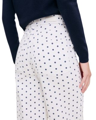 Hepburn High Rise Ankle Wide Leg Jeans in Marine Dots