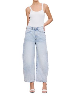 Taylor High Rise Cropped Barrel Leg Jeans in Crystal Lake
