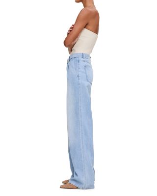 Aura Isabel Wide Leg Mid Rise Jeans in Beachfront