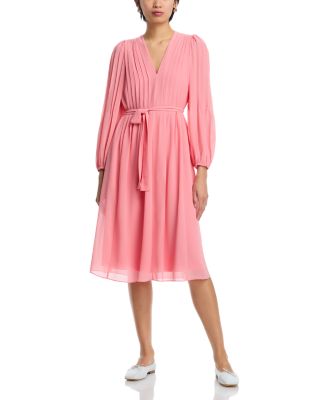 Kobi Halperin - Tatum Pintucked V Neck Midi Dress