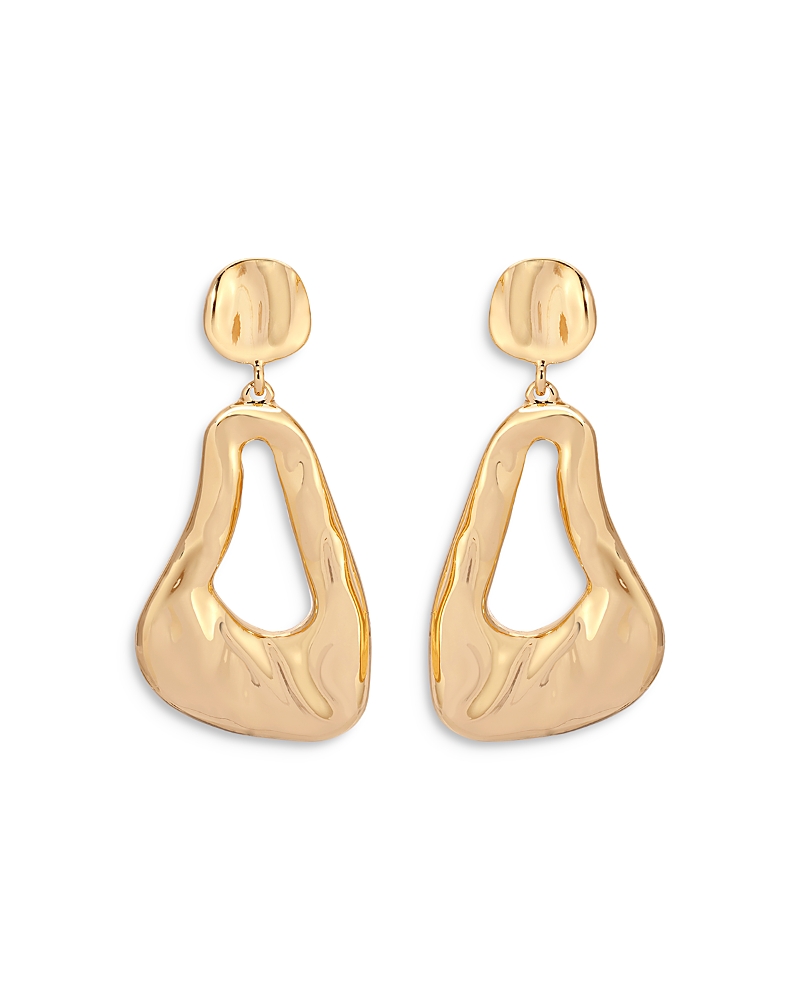 Ettika Molten 18k Yellow Gold Plated Drop Earrings, 1.9l In Gold