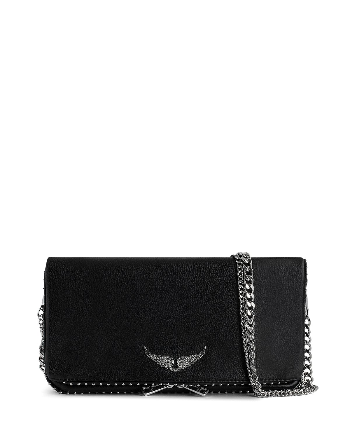 Zadig & Voltaire Rock Studded Leather Clutch