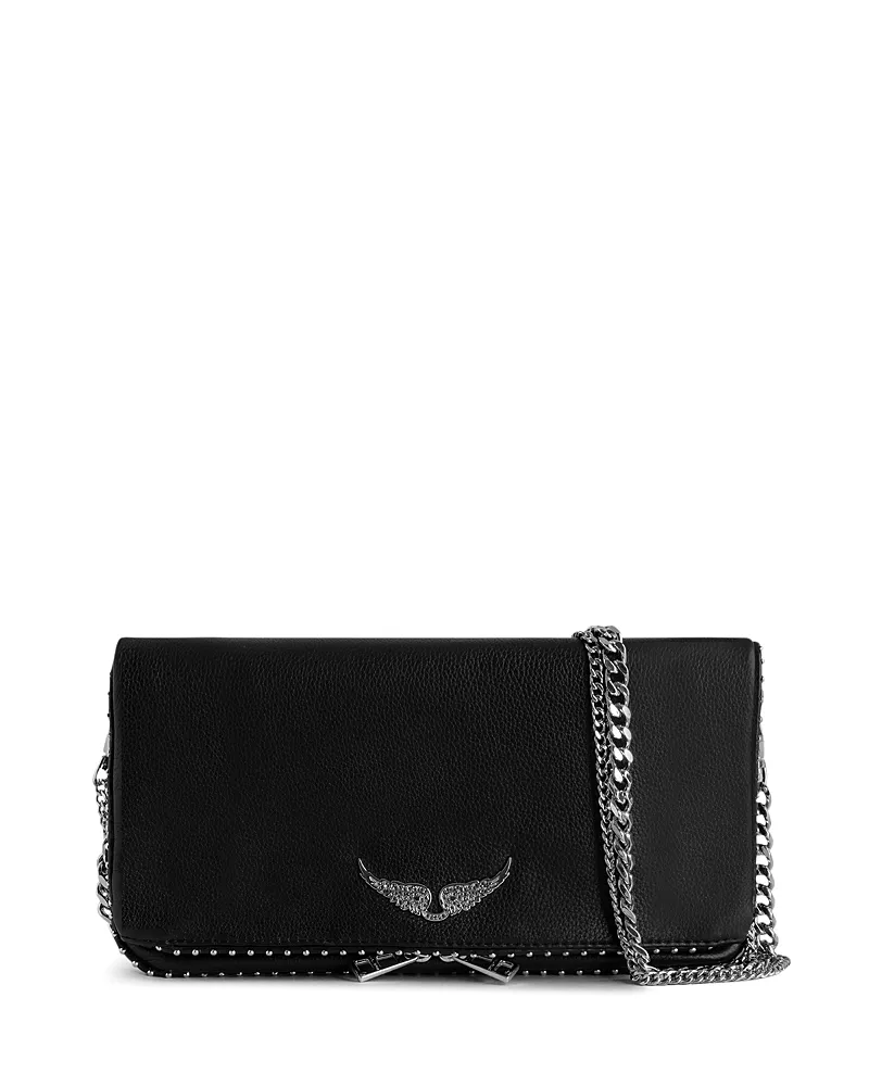 Zadig & Voltaire Rock Studded Leather Clutch